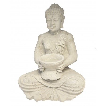 Buda Jardín Decorativo, Figuras Decoración de Jardín o Exterior. Buda Porta-velas Grande 42x24x30 cm
