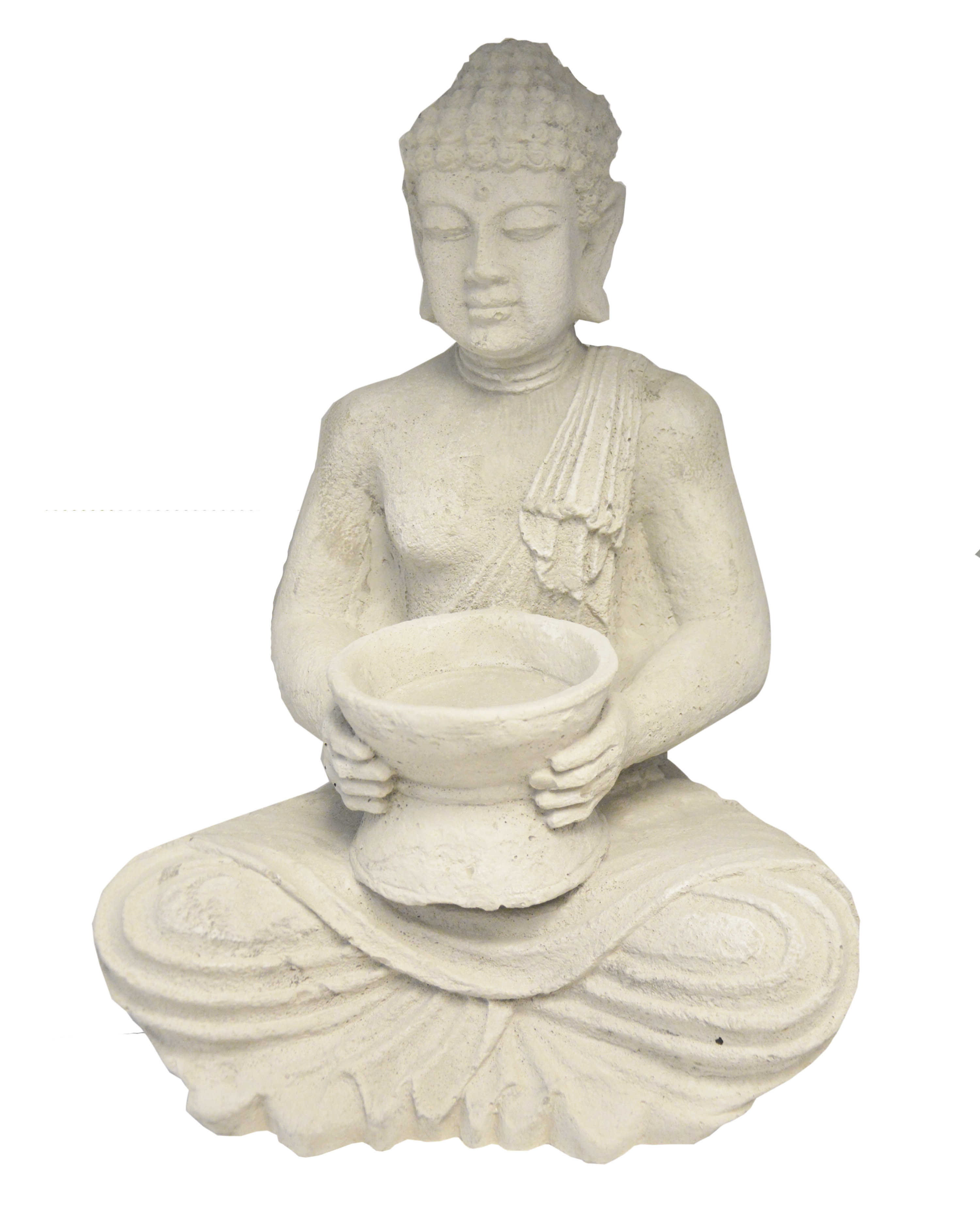Buda Jardín Decorativo, Figuras Decoración de Jardín o Exterior. Buda Porta-velas Grande 42x24x30 cm