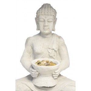 Buda Jardín Decorativo, Figuras Decoración de Jardín o Exterior. Buda Porta-velas Grande 42x24x30 cm