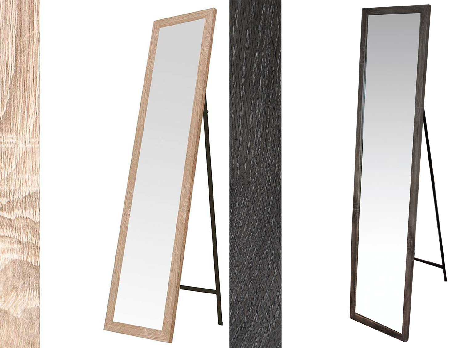 Standing mirror in Wood, Color Natural, Finish Natural, for Bedroom, Easy to assemble 30x150cm - Home and More