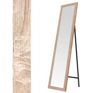 Miroir sur pied en Bois, Couleur Naturelle, Finition Naturelle, pour la Chambre à coucher, Facile à assembler 30x150cm - Maison