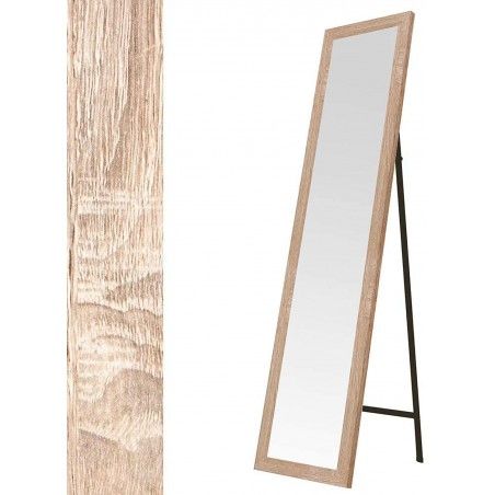 Miroir sur pied en Bois, Couleur Naturelle, Finition Naturelle, pour la Chambre à coucher, Facile à assembler 30x150cm - Maison