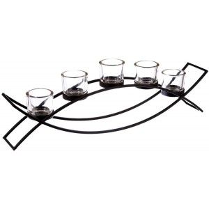 Porte-bougie en Métal de Décoration, porte-Bougie Moderne, Noir, pour 5 Bougies, la Réalisation de Bougies Noires, Décoration