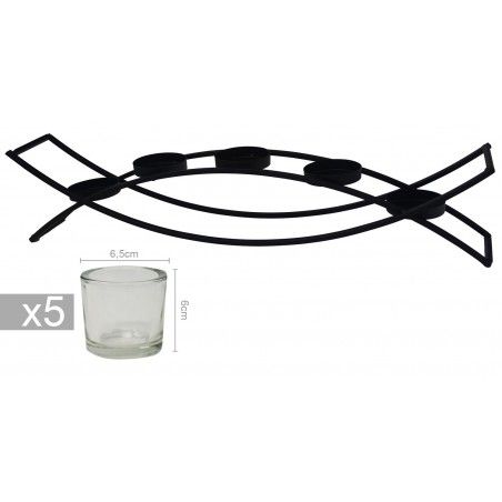 Candle holder Metal Decoration, Candle holder Modern, Black, for 5 Candles, Carrying Black Candles, Interior Decoration,