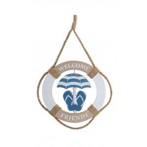 Decorazione da Parete di Design Sailor Blue corda con MDF 20x2x32 cm