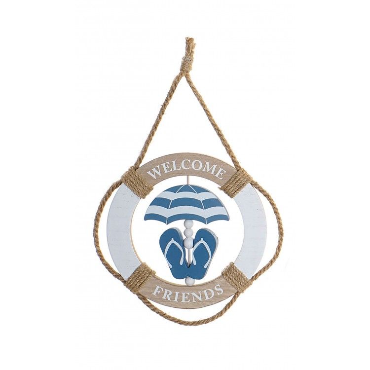 Decoration Wall Design Sailor Blue rope with MDF 20x2x32 cm