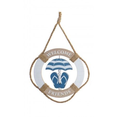 Decoration Wall Design Sailor Blue rope with MDF 20x2x32 cm