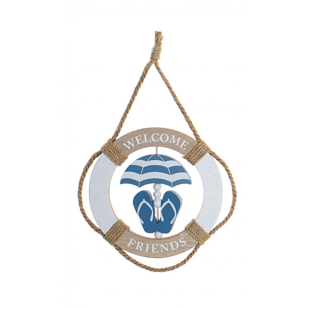 Decoration Wall Design Sailor Blue rope with MDF 20x2x32 cm