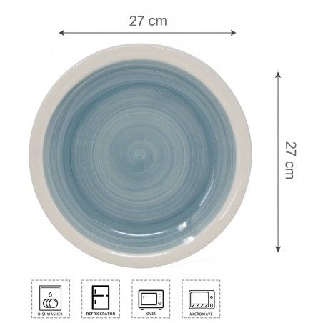 Piatti in ceramica Effetto Acquerello da Singoli Pezzi di colore Blu.