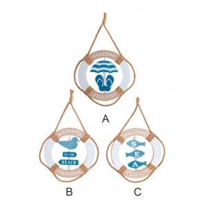 Decoracion de Pared Diseño Marinero Azul con cuerda MDF 20x2x32 cm