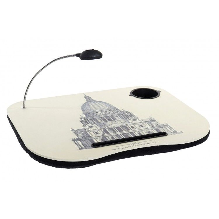 Plateau avec la Lampe de Led pour Ordinateur Rembourré, 48x38x7 cm