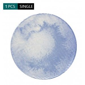 Stoviglie in Ceramica Effetto rigato per Singoli Pezzi in colore Blu.