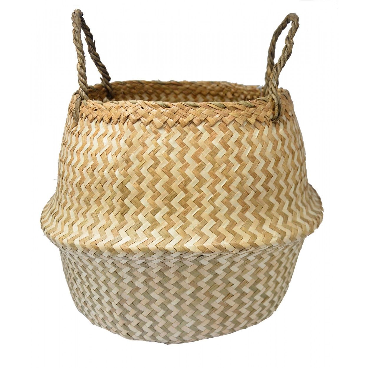 Panier en Rotin Osier Naturel, avec du style, de l'origine Ethnique, le Panier, Claire Zigzag de Pliage, de Stockage, moderne,