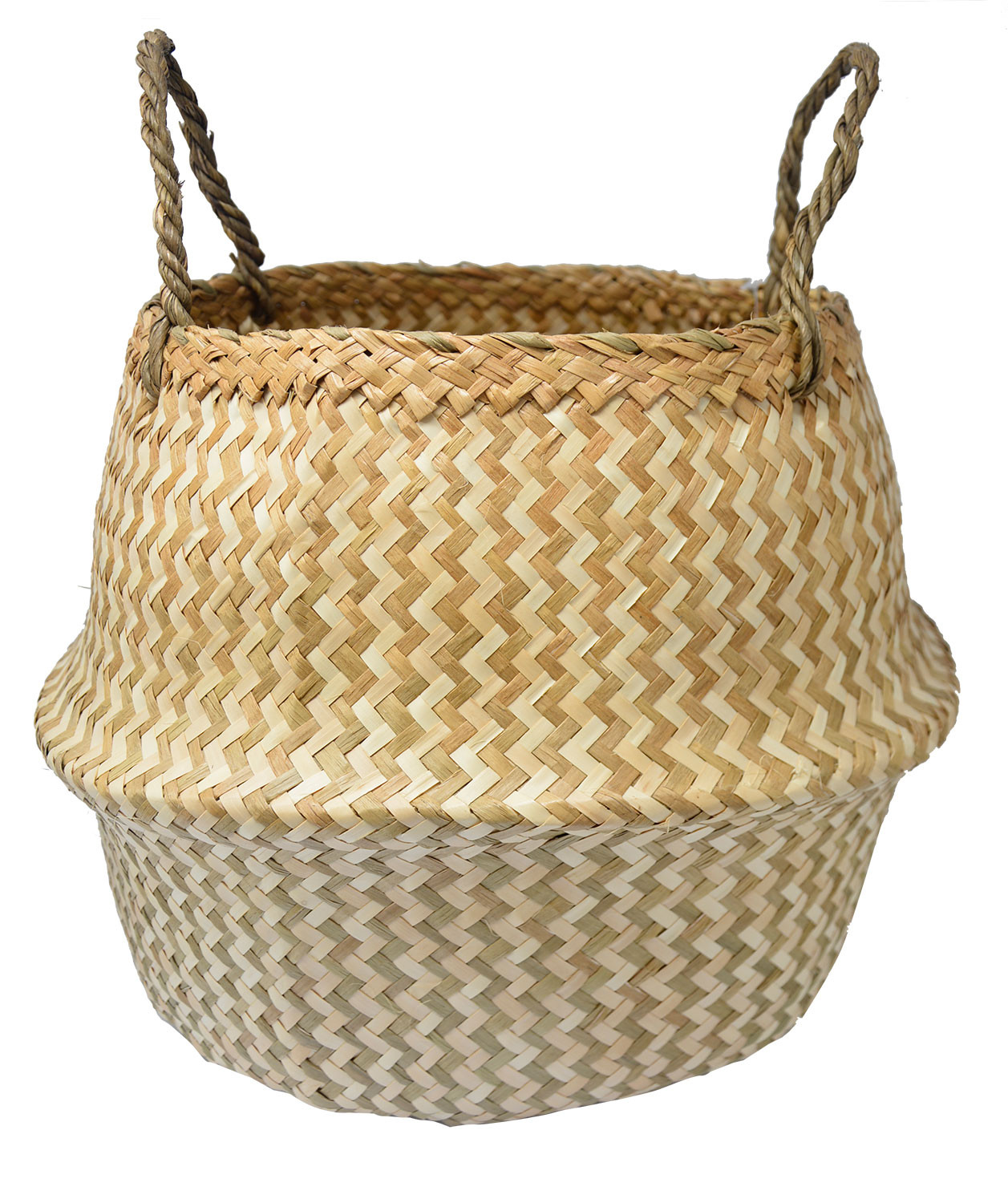 Basket Rattan Wicker Natural, with style, Ethnicity, Basket, Clear Zig-Zag Folding, Storage, modern, original, 36x44cm