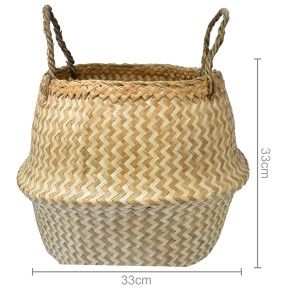 Panier en Rotin Osier Naturel, avec du style, de l'origine Ethnique, le Panier, Claire Zigzag de Pliage, de Stockage, moderne,
