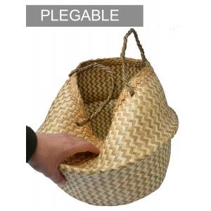 Basket Rattan Wicker Natural, with style, Ethnicity, Basket, Clear Zig-Zag Folding, Storage, modern, original, 36x44cm