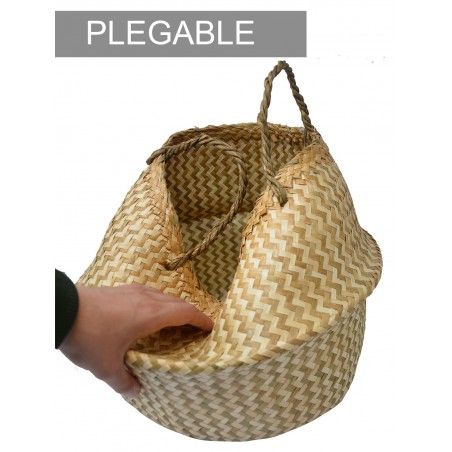Panier en Rotin Osier Naturel, avec du style, de l'origine Ethnique, le Panier, Claire Zigzag de Pliage, de Stockage, moderne,