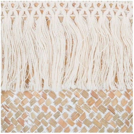 Basket Rattan Wicker Natural, stylish Ethnic, Basket Natural with Fringes, Storage, modern, original, 26x24cm