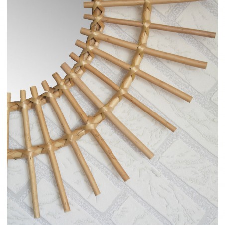 Mirror Circular Wall of Natural Rattan, Decorative Mirrors Original. Decoration Bedroom/living Room 57x43cm