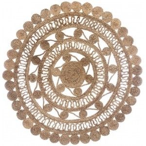 Carpet Jute for living Room or Bedroom in a Natural color, Carpeting 100% Natural Round. Decor Tapestry ethnic 120 cm