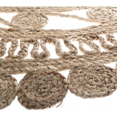Carpet Jute for living Room or Bedroom in a Natural color, Carpeting 100% Natural Round. Decor Tapestry ethnic 120 cm