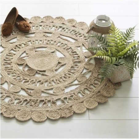 Tapis de Jute pour le salon ou la Chambre dans une couleur Naturelle, de la Moquette 100% Naturel Tour. Décor Tapisserie