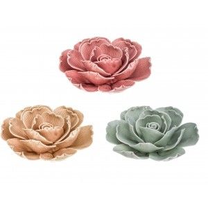 Rosa Flor Decorativa de Cerámica, Figura Decoración Original 10 cm