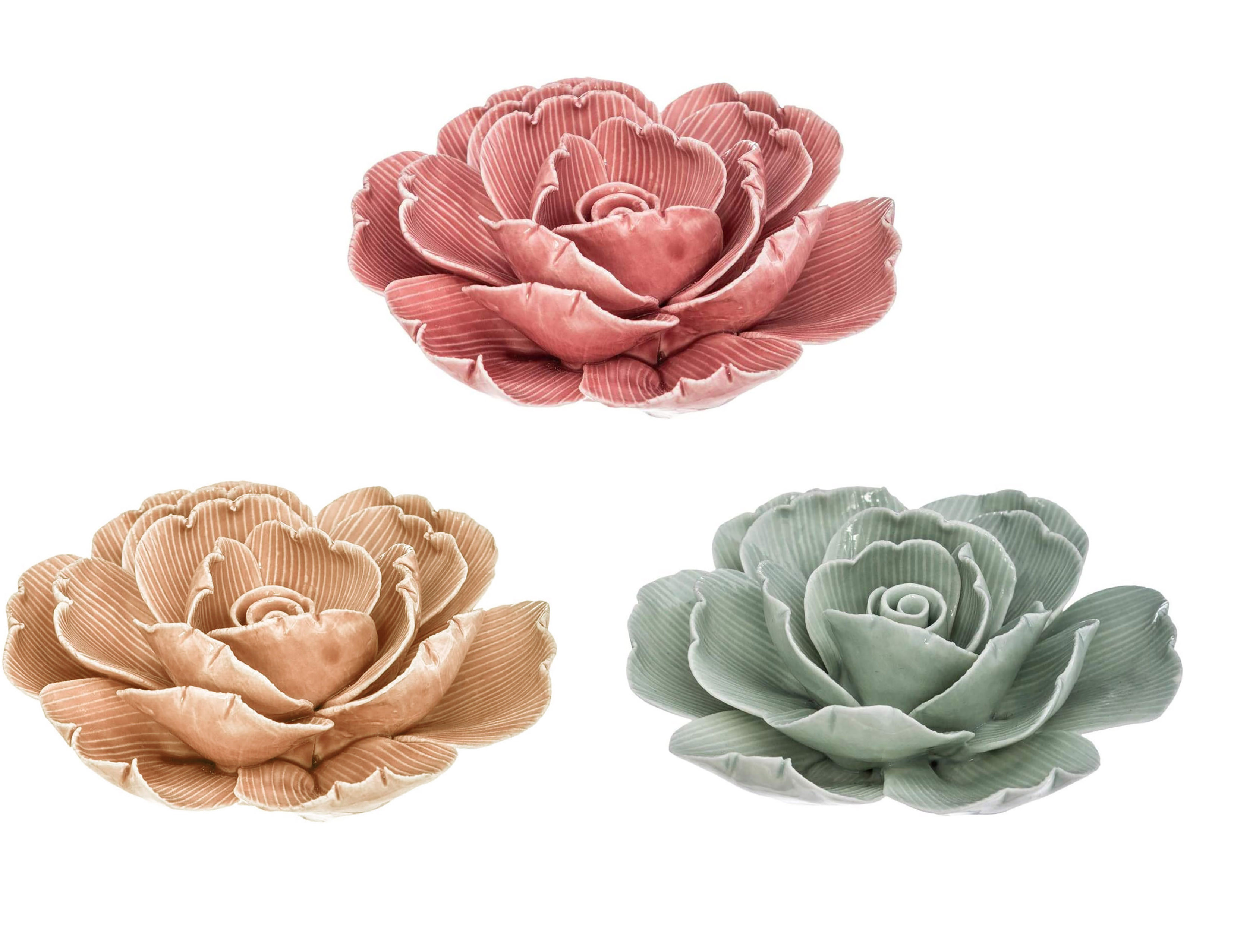 Rose Flower Decorative Ceramic Figure Original Decoration 10 cm
