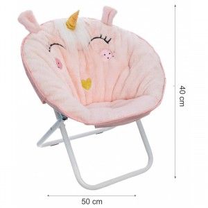 Sedia pieghevole per Bambini Rosa Unicorno, Staffa di Metallo. Mobili per bambini per Bambini Decorativi 40x50 cm