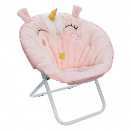 Chaise pliante pour Enfants Rose Licorne, Support en Métal. Meubles pour les enfants les Enfants Décoratifs 40x50 cm