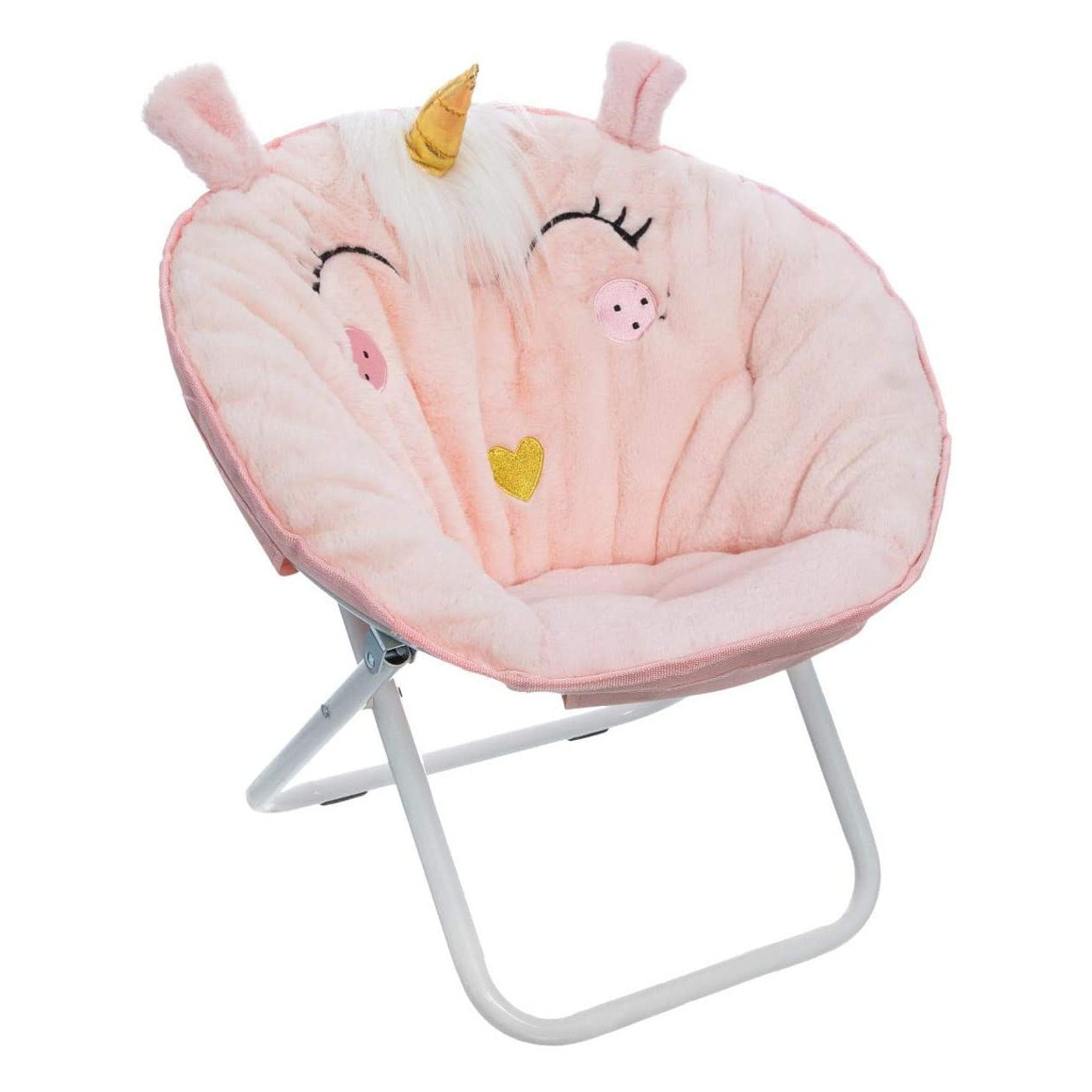 Chaise pliante pour Enfants Rose Licorne, Support en Métal. Meubles pour les enfants les Enfants Décoratifs 40x50 cm