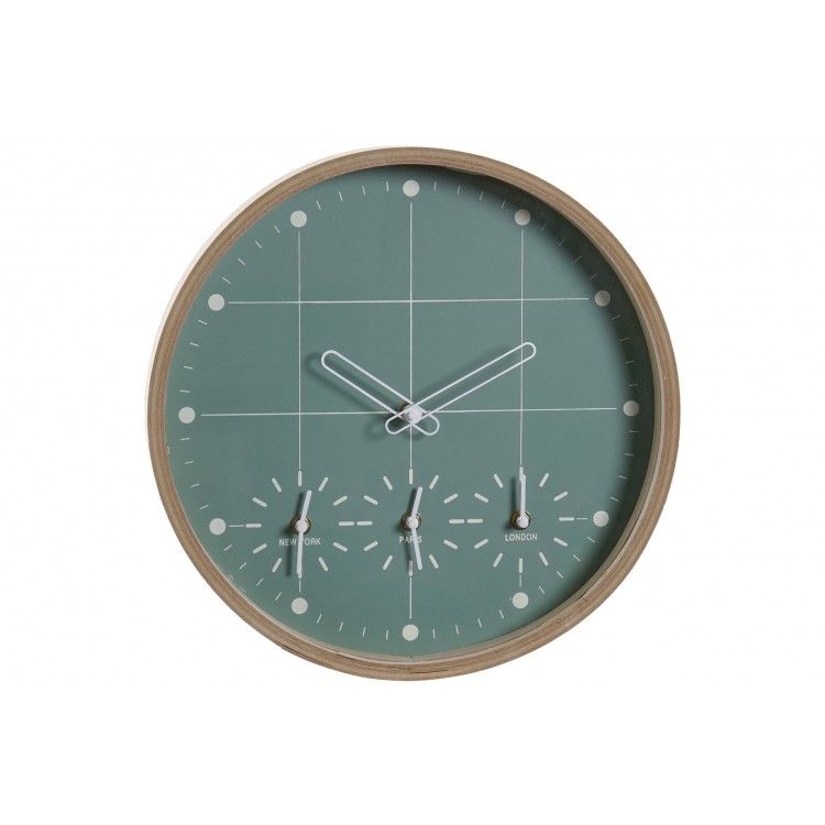 Horloge murale Analogique, avec une forme Circulaire, fait de Bois MDF, de la Conception Scandi 34x34x5 cm