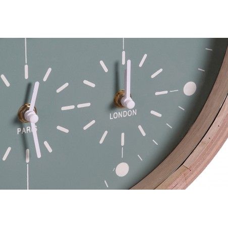 Reloj de Pared Analógico, con forma Circular, de Madera MDF, Diseño Scandi 34x34x5 cm