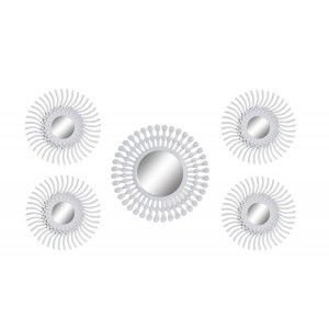 Wall mirrors, Round Decorative, Style, Glam, Set of 5 Mirrors 50x2x50 cm