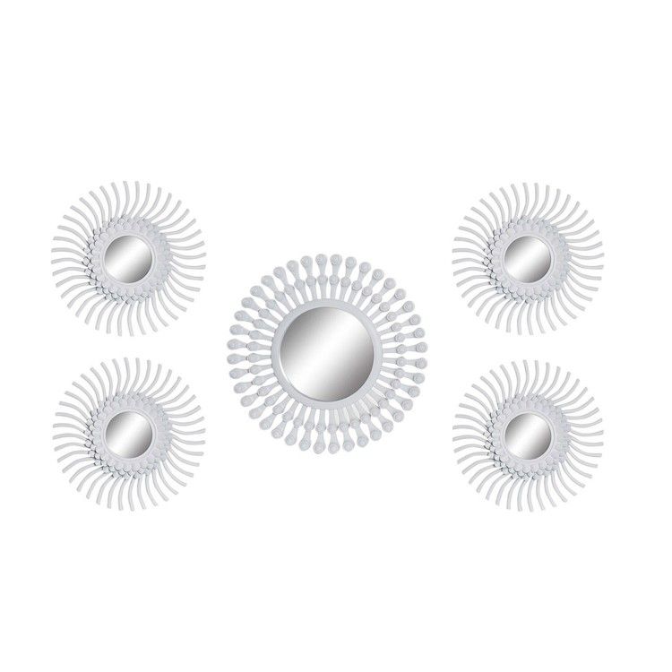 Wall mirrors, Round Decorative, Style, Glam, Set of 5 Mirrors 50x2x50 cm