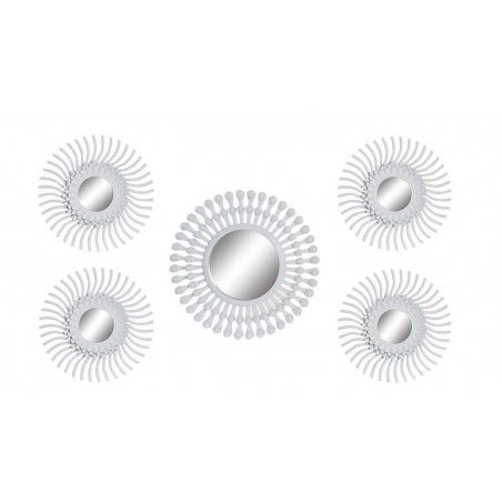 Wall mirrors, Round Decorative, Style, Glam, Set of 5 Mirrors 50x2x50 cm