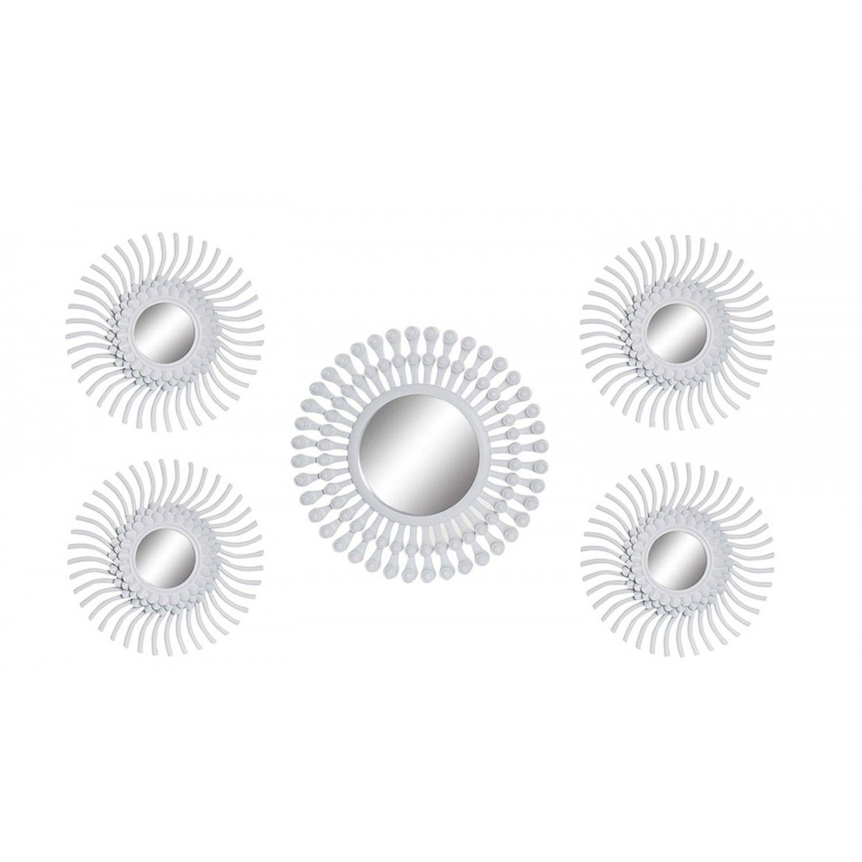 Wall mirrors, Round Decorative, Style, Glam, Set of 5 Mirrors 50x2x50 cm