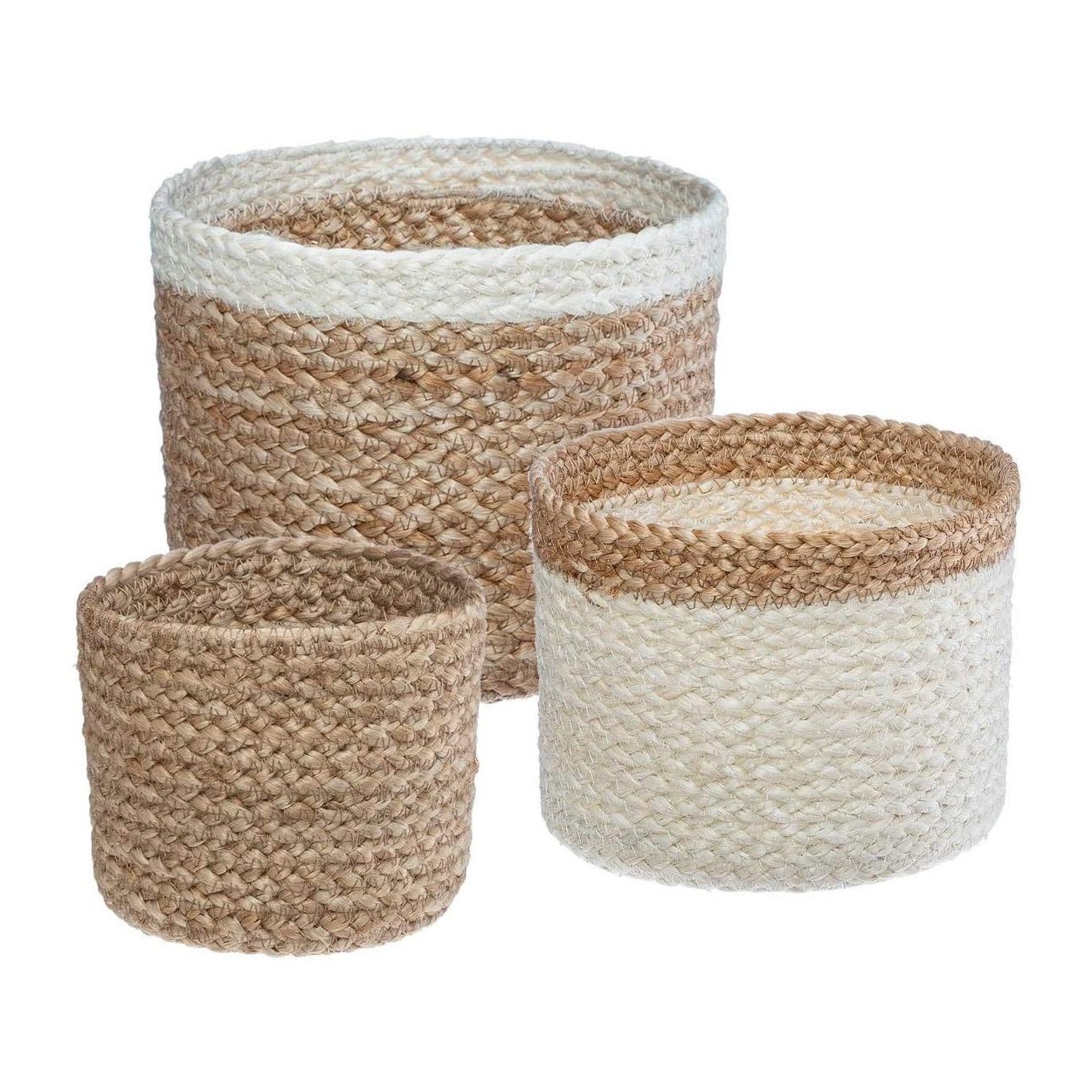 Baskets, Jute Storage, Basket Storage Decor Natural Jute X3.