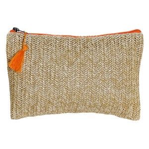 Bag Braided Zipper Closure and Pompon, Balinese designs made in Polyester 25x16 cm
