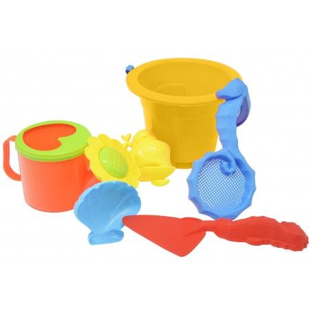 Juguetes Playa para Niños en Cubo, Cubo con Accesorios para Playa Coloridos, Juegos de Playa Originales
