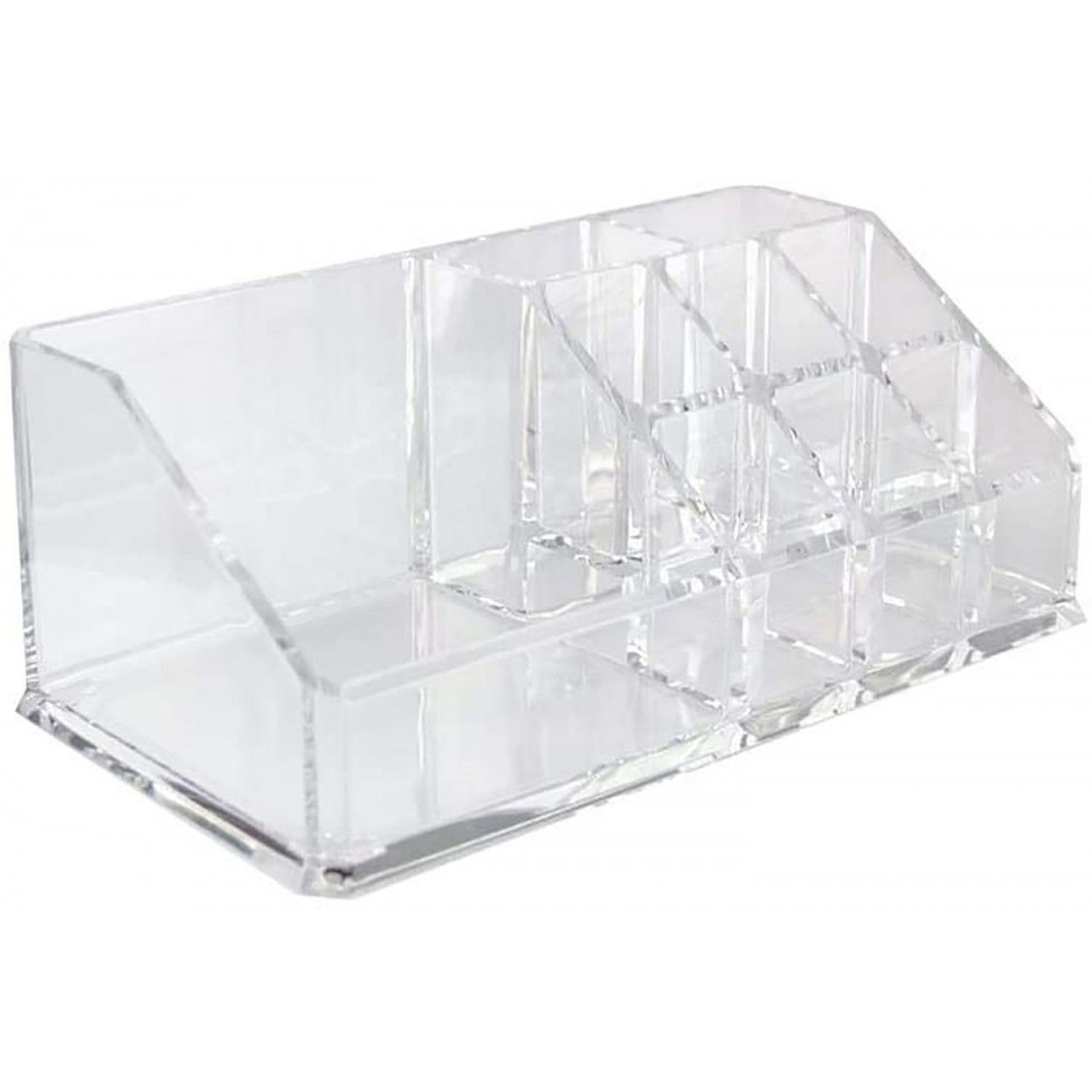 Organizer Makeup Clear Organizer Cosmetic Acrylic Organizer with 9 Spaces Modern, 17x9,5x7cm