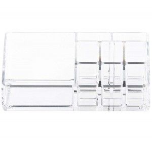 Organizer Makeup Clear Organizer Cosmetic Acrylic Organizer with 9 Spaces Modern, 17x9,5x7cm