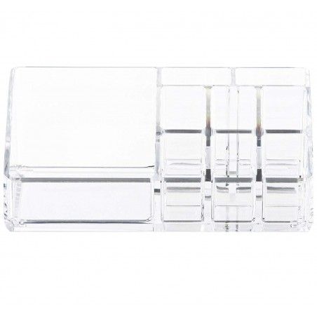 Organizer Makeup Clear Organizer Cosmetic Acrylic Organizer with 9 Spaces Modern, 17x9,5x7cm