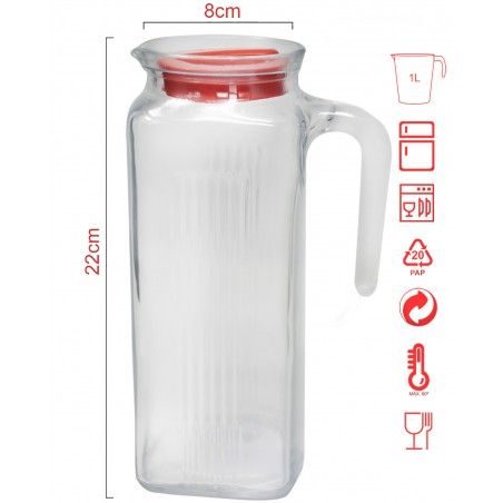 Glass jar with Lid for Beverages, Original Design Home and More 
