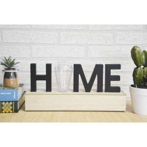 Decoración de Madera "Home", Lámpara Led. Estilo Moderno, Decoración del hogar Original/Moderna 34X15,5X8cm