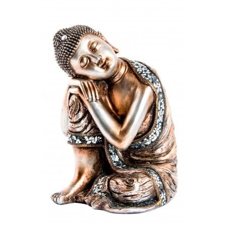 Figura Buda Decorativa de Resina, Figura Decoración Buda, Decoración India 34x26x25 cm