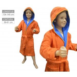 Bathrobe Boy Orange "The Simpsons" Cotton, Gown, Children's Absorbent 13-2 Years