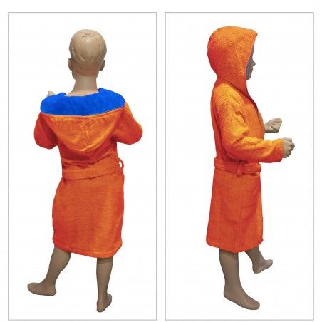 Albornoz Niño Naranja "Los Simpson" de Algodón, Bata Infantil Absorbente 13-2 Años