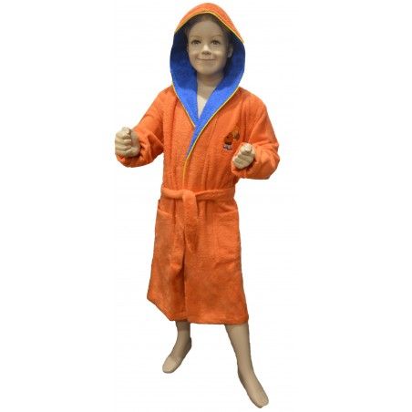 Bathrobe Boy Orange "The Simpsons" Cotton, Gown, Children's Absorbent 13-2 Years