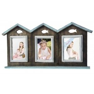 Cadre Photo/photo Titulaire, 10 x 15 cm, Fabriqué en Bois, avec des touches de Bleu et de Blanc. Élégant et Moderne conception